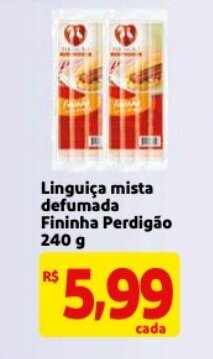 Mercado Extra Linguica mista defumada Fininha Perdigao 240g oferta