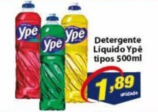 Vencedor Atacadista Detergente Liquido Ype tipos 500ml oferta