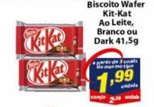 Biscoito Wafer Kit Kat ao leite, Branco ou Dark 41.5g