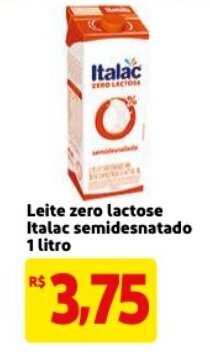 Mercado Extra Leite zero Lactose Italac semidesnatado 1L oferta