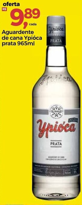 Frangolândia Aguardente de cana Ypioca prata 965ml oferta