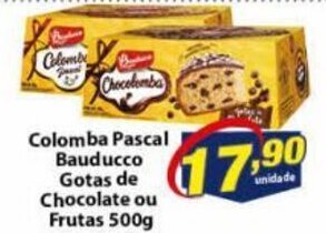 Vencedor Atacadista Colomba Pascal Bauducco Gotas de Chocolate Frutas 500g oferta