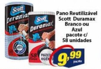 Pano Reutilizavel Scott Duramax Branco ou Azul pacote c/ 58unidades