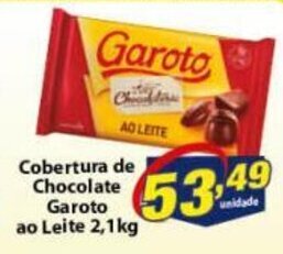 Vencedor Atacadista Cobertura de Chocolate Garoto ao Leite 2.1kg oferta