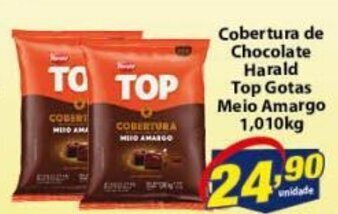 Vencedor Atacadista Cobertura de Chocolate Harald Top gotas ao Leite 1.01kg oferta