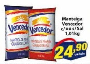 Vencedor Atacadista Manteiga Vencedor c/ ou s/ Sal 1.01kg oferta