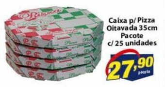 Vencedor Atacadista Caixa p/ Pizza Oitavada 35cm pacote c/25 unidades oferta