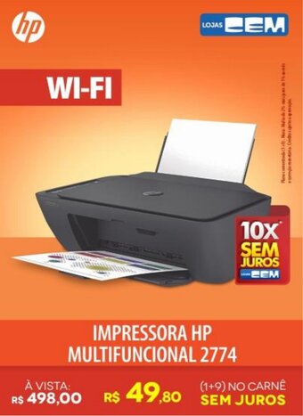 Lojas Cem Impressora HP Multifuncional 2774 oferta