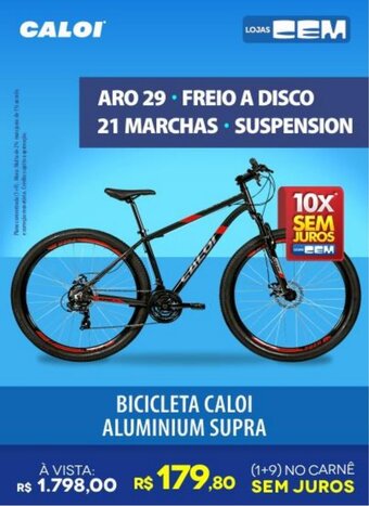 Lojas Cem Bicicleta Caloi Aluminium Supra oferta