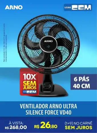 Lojas Cem Ventilador Arno Ultra Silence Force VD40 oferta