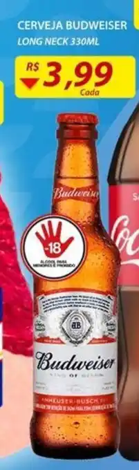 Assaí Atacadista Cerveja Budweiser Long Neck 330ml oferta