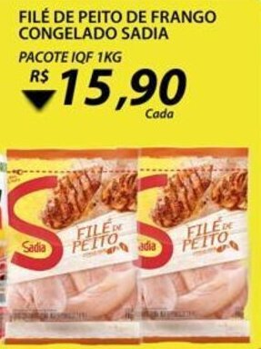 Assaí Atacadista File de Peito de Frango congelado Sadia 1kg oferta