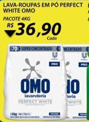 Assaí Atacadista Lava roupas em po Perfect White Omo 4kg oferta