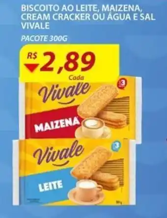 Assaí Atacadista Biscoito ao Leite, Maizena, Cream cracker ou Agua e Sal Vivale 300g oferta