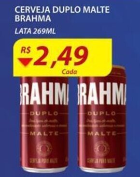 Assaí Atacadista Cerveja Duplo Malte Brahma 269ml oferta