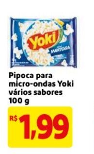 Mercado Extra Pipoca para micro ondas Yoki varios sabores 100g oferta
