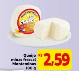 Mercado Extra Queijo minas frescal Monteminas 100g oferta