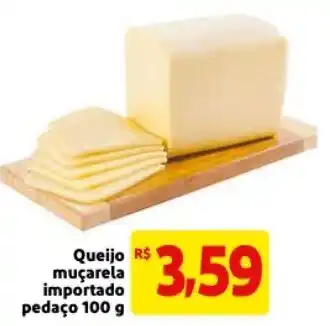 Mercado Extra Queijo mucarela importado pedaco 100g oferta