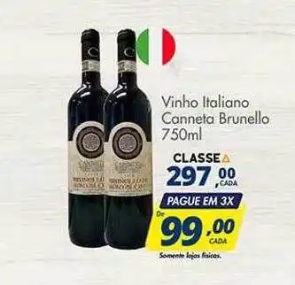 Delta Supermercados Vinho Italiano Canneta Brunello oferta
