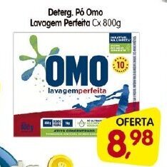 Cercadão Deterg. po Omo Lavagem Perfeita cx 800g oferta