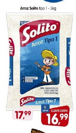 Cercadão Arroz Solito tipo 1 5kg oferta