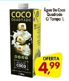 Cercadão Agua de Coco Quadrado c/ Tampa 1L oferta