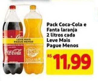 Extra Supermercado Pack Coca-Cola e Fanta laranja 2L cada leve mais pague menos oferta