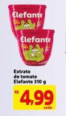 Extra Supermercado Extrato de Tomate Elefante 310g oferta