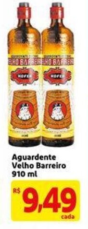Aguardente Velho Barreiro 910ml