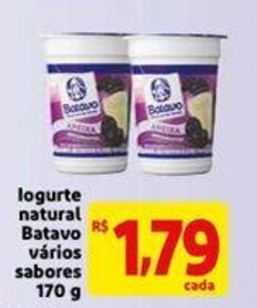 Extra Supermercado Iogurte natural Batavo varios sabores 170g oferta