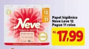 Extra Supermercado Papel Higiénico Neve leve 12 pague 11 rolos oferta