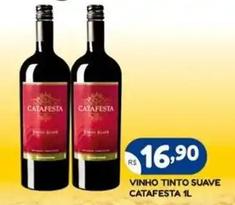 Bramil Supermercados Vinho Tinto Suave Catafesta 1L oferta