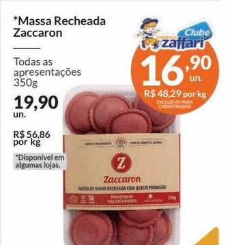 Zaffari Massa Recheada Zaccaron oferta