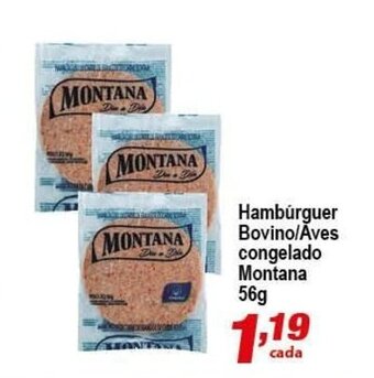 Hamburguer Bovino/ Aves Congelado Montana 56g