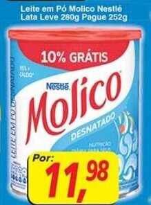 Supermercados Guanabara Leite em po Molico Nestle Lata Leve 280g Pague 252g oferta