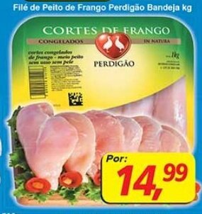 Supermercados Guanabara file de Peito de Frango Perdigao bandeja 1kg oferta