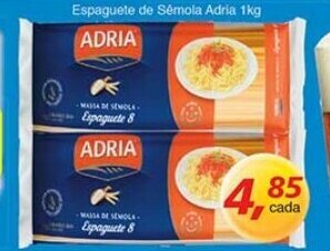 Supermercados Guanabara Espaguete de Semola Adria 1kg oferta