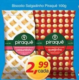 Supermercados Guanabara Biscoito Salgadinho Piraque 100g oferta