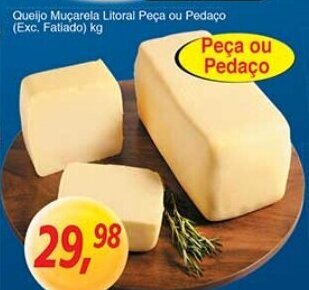 Supermercados Guanabara Queijo Mucarela Litoral peca pu pedaco 1kg oferta