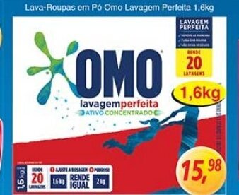 Lava roupas em po Omo Lavagem perfeita 1.6kg