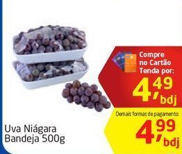 Tenda Atacado Uva niágara bandeja 500g oferta