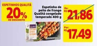 Mercado Extra Espetinho de Peito de Frango Qualita congelado temperado 400g oferta