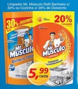 Supermercados Guanabara Limpador Mr.Musculo Refil Banheiro c/ 30% ou Cozinha c/ 20% de Desconto oferta