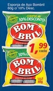 Esponja de Aco Bombril 60g c/10% Desc.
