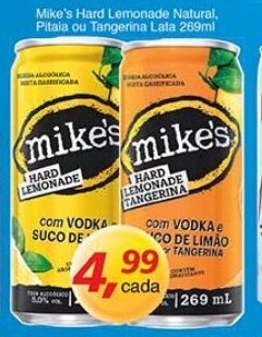 Supermercados Guanabara Mike's Hard lemonade Natural, Pitala ou Tangerina lata 269ml oferta