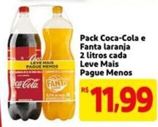 Mercado Extra Pack Coca Cola e Fanta Laranja 2L cada Leve Mais Pague Menos oferta