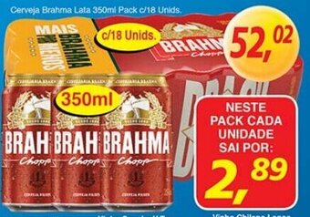 Supermercados Guanabara Cerveja Brahma Lata 350ml Pack c/18 unids oferta