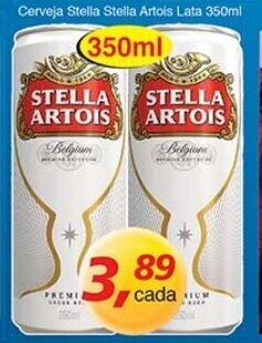 Supermercados Guanabara Cerveja Stella Artois lata 350ml oferta