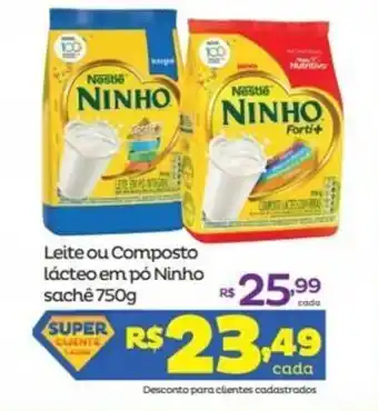 Super Lagoa Leite ou Composto Lacteo em po Ninho sache 750g oferta