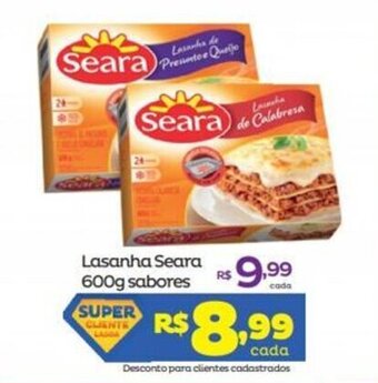 Super Lagoa Lasanha Seara 600g sabores oferta